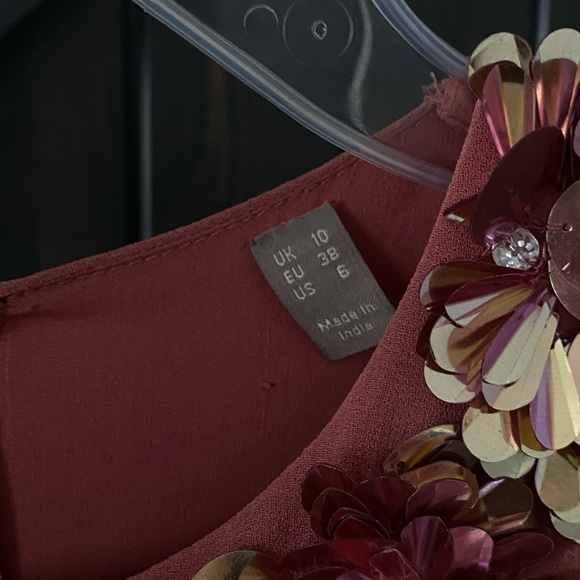 Rusty Pink Dress | Sequin Neckline - Picture 4 of 7